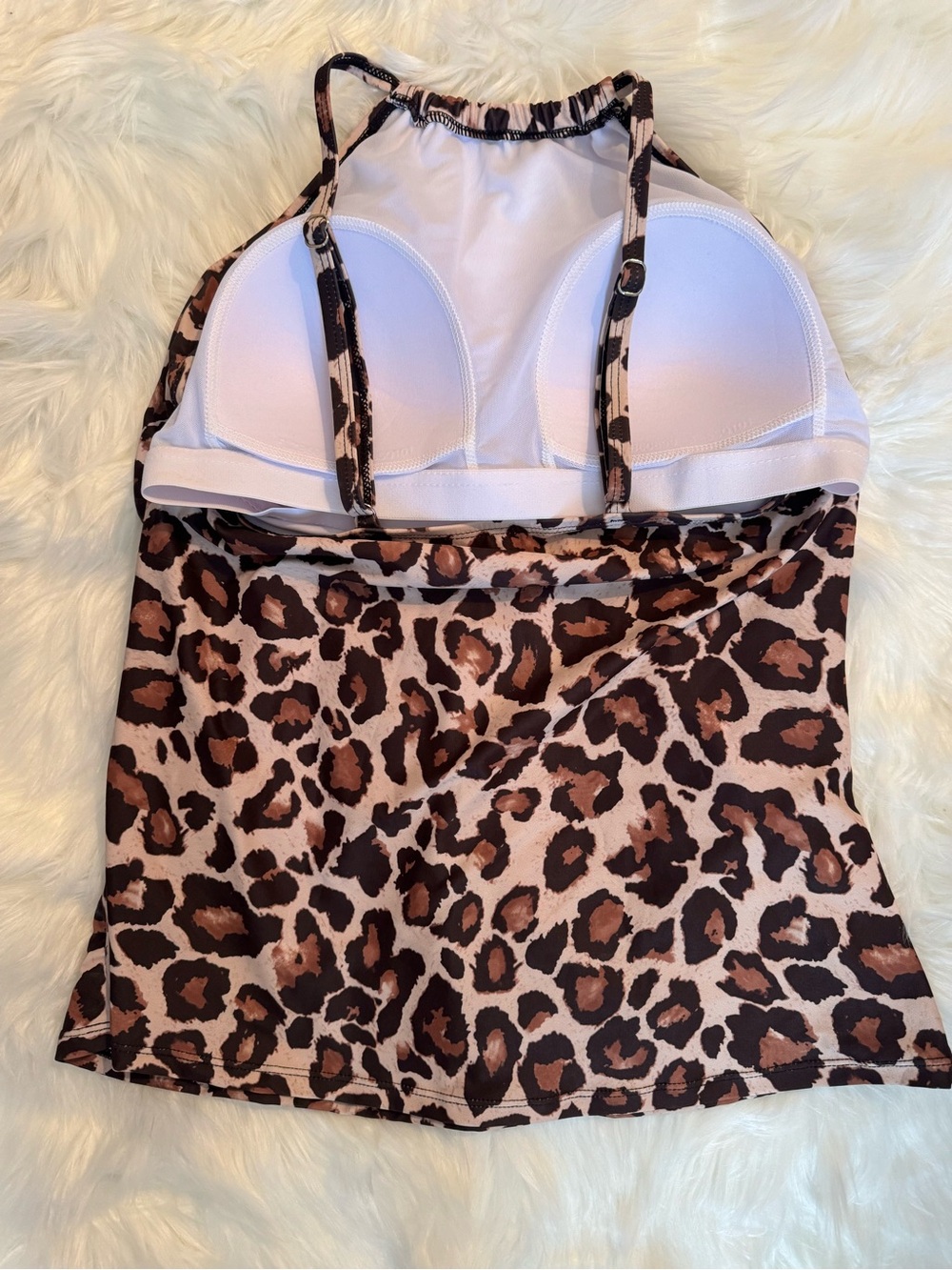Leopard Print Halter Tankini Top - Picture 9 of 10